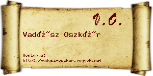 Vadász Oszkár névjegykártya